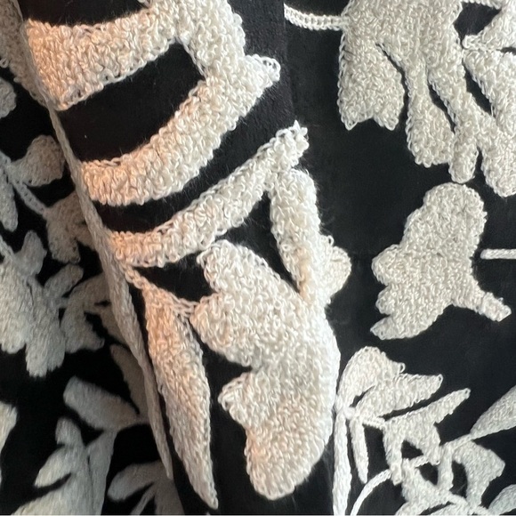 Black and White Textured Floral Throw Pillow Cover - Picture 7 of 7